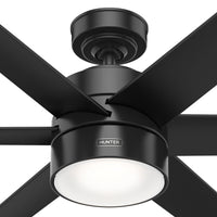 72 inch Solaria ENERGY STAR® Matte Black Damp Rated Ceiling Fan with LED Light Kit and Wall Control