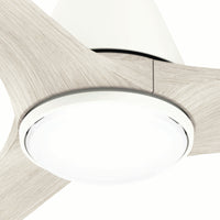 60 inch Aeronaut Wi-Fi ENERGY STAR® Matte White Damp Rated Ceiling Fan with LED Light Kit and Handheld Remote