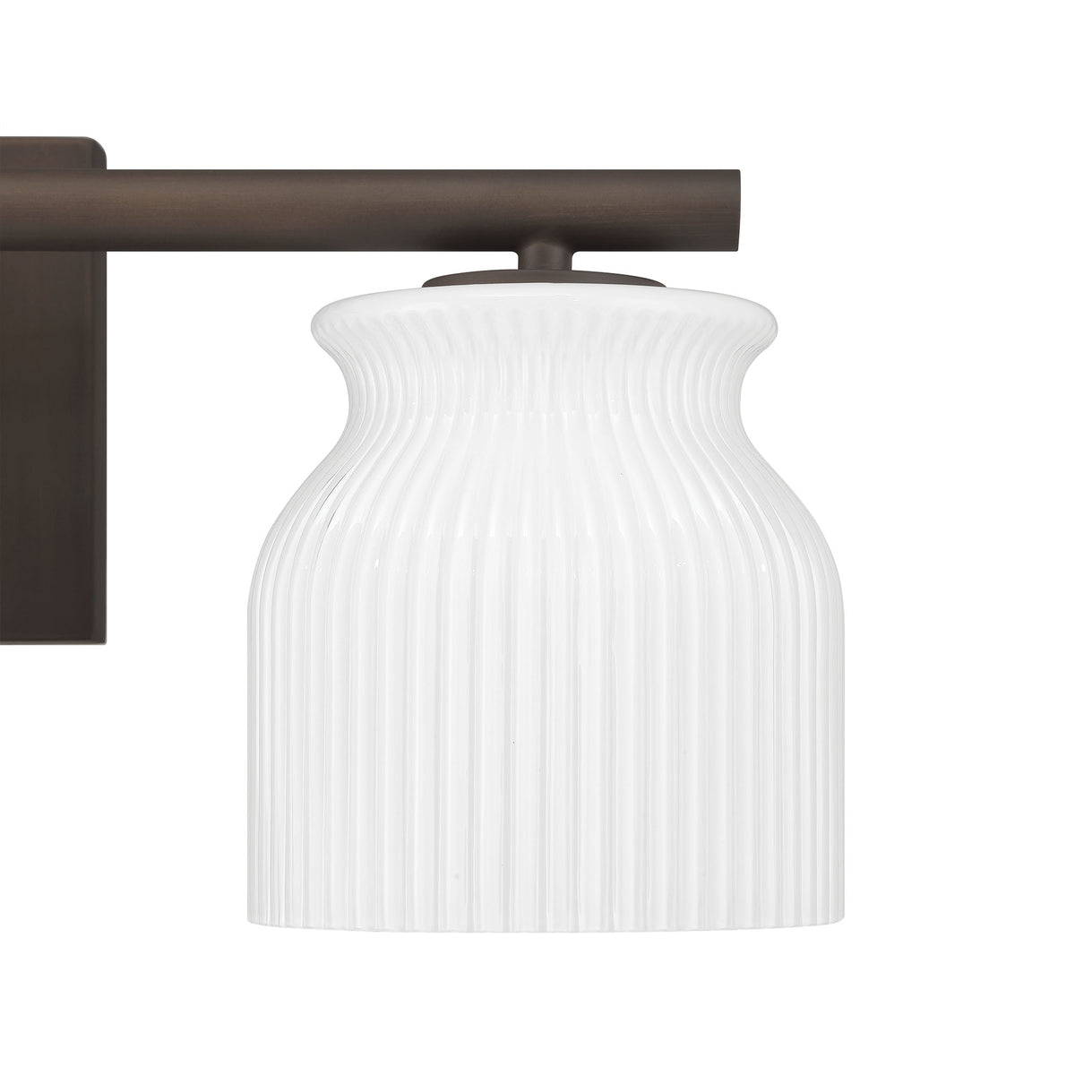 Harlowe 22-inch 3-light Matte Bronze Vanity Light with Cased White Glass