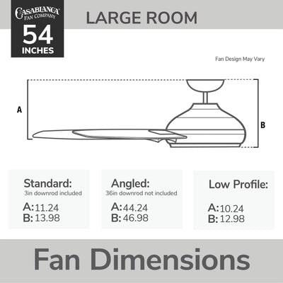 Casablanca 54 inch Stealth Snow White Ceiling Fan with LED Light Kit and Handheld Remote