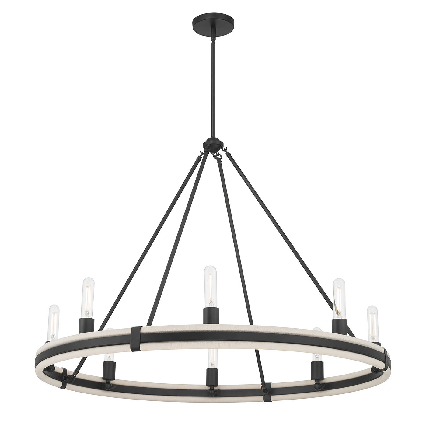 29'' Rovessa Matte Black 8 Light Chandelier