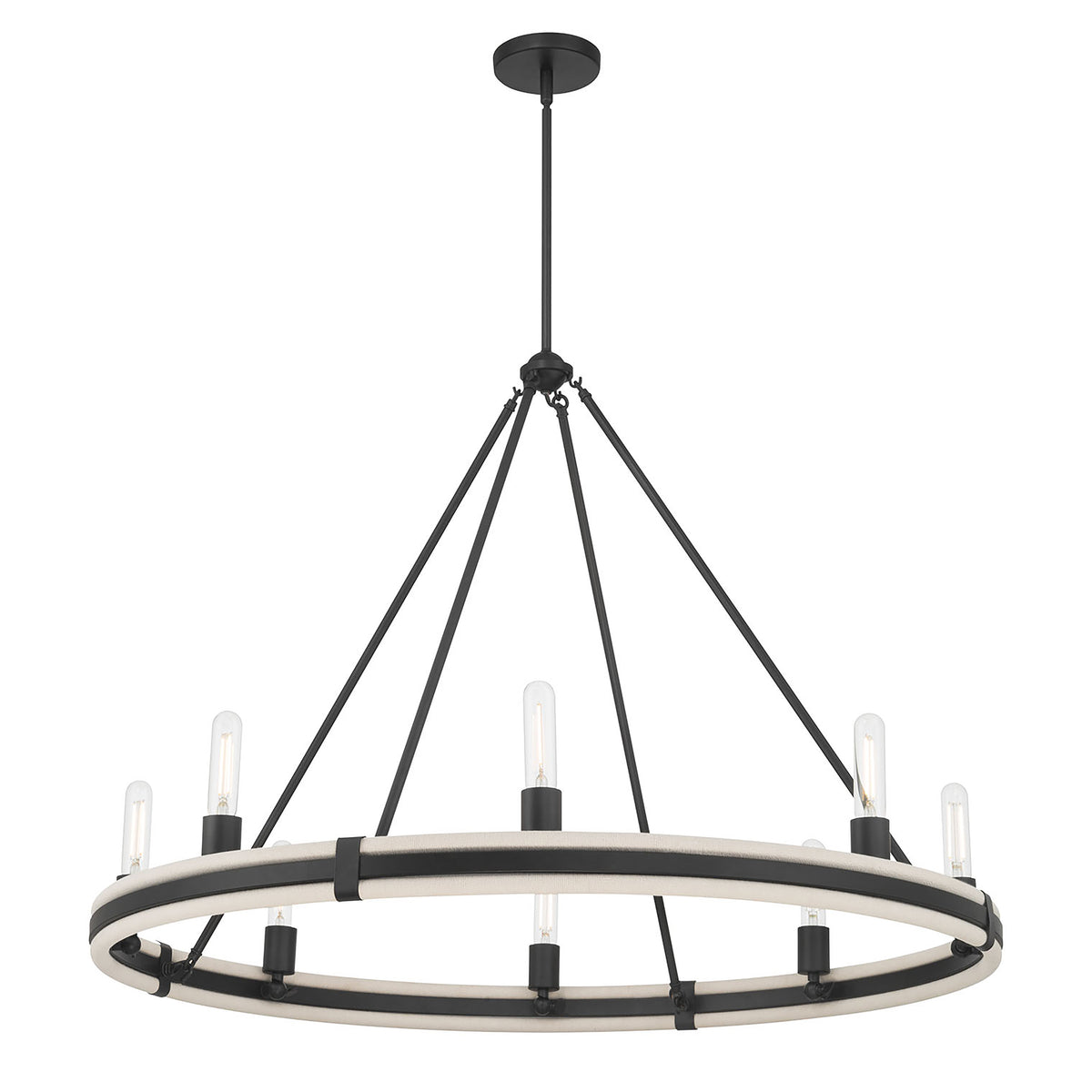 29'' Rovessa Matte Black 8 Light Chandelier