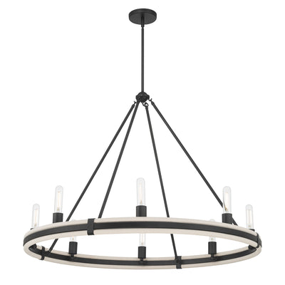 29'' Rovessa Matte Black 8 Light Chandelier