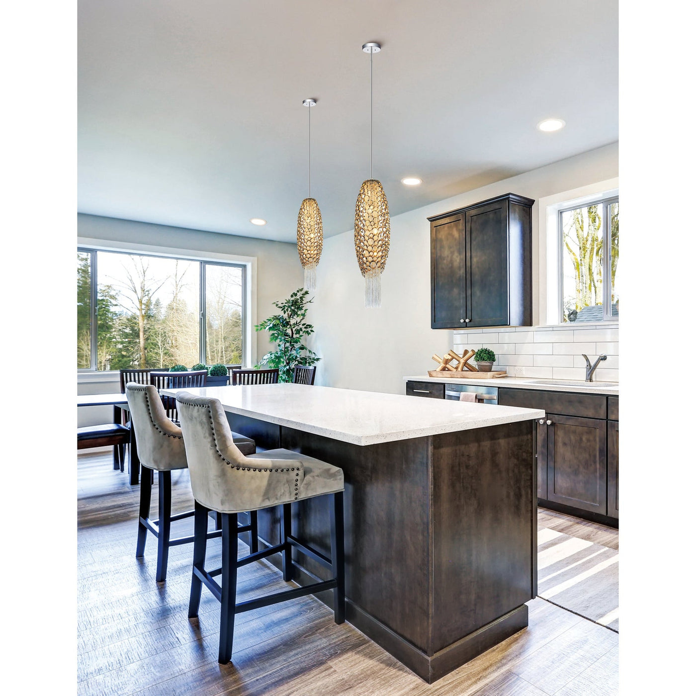 Victoria 2 Light Chrome Pendant