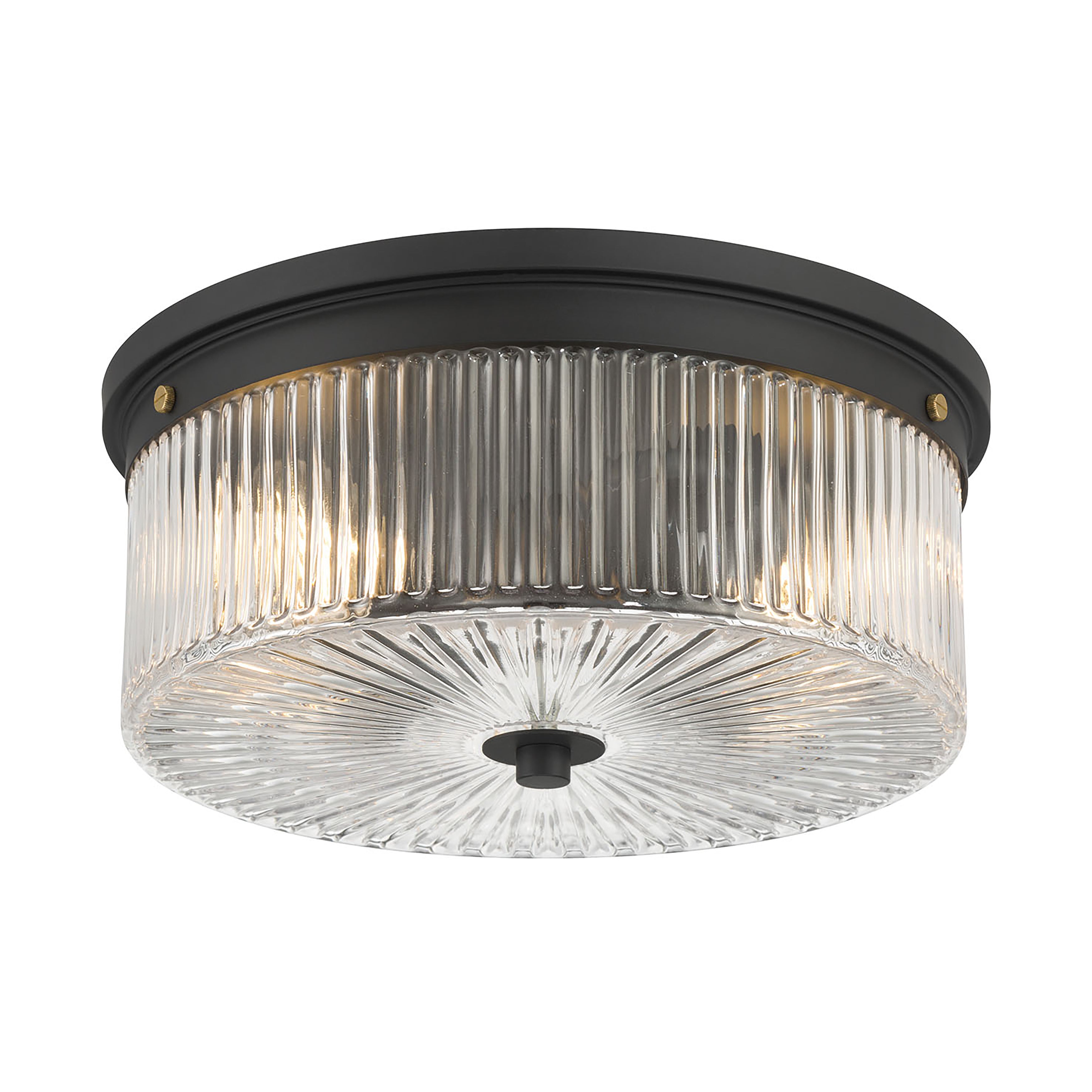 5.25'' Virette Matte Black 2 Light Flush Mount