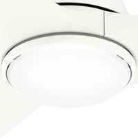 52 inch Aeronaut Wi-Fi ENERGY STAR® Matte White Damp Rated Ceiling Fan with LED Light Kit and Handheld Remote