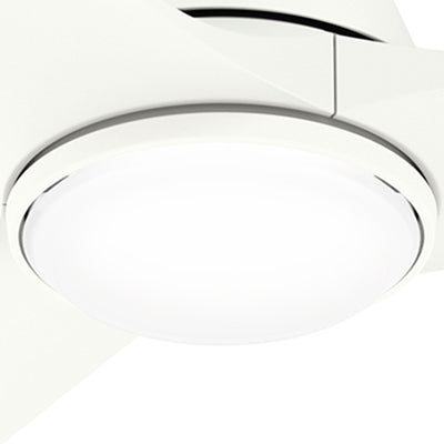 52 inch Aeronaut Wi-Fi ENERGY STAR® Matte White Damp Rated Ceiling Fan with LED Light Kit and Handheld Remote