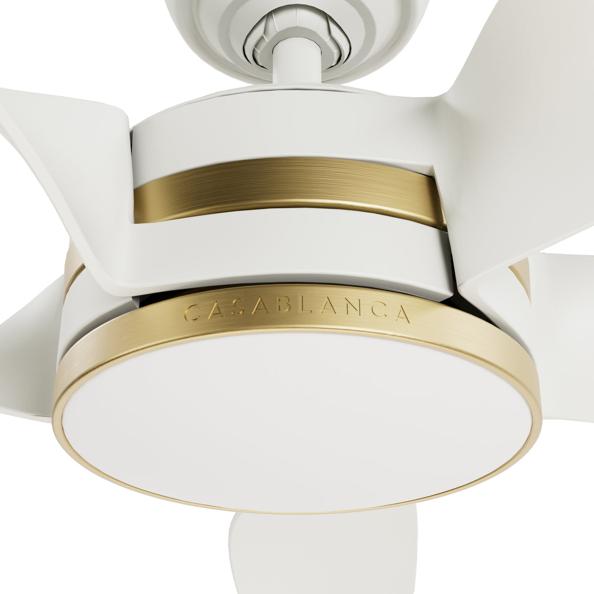 Casablanca 52 inch Julia ENERGY STAR® Fresh White Damp Rated Ceiling Fan with LED Light Kit and Wall Control