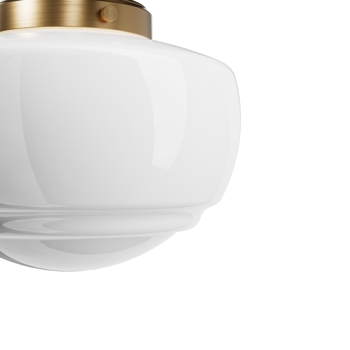 Saddle Creek 7.5-inch 1-light Alturas Gold Semi-Flush Mount with Cased White Glass