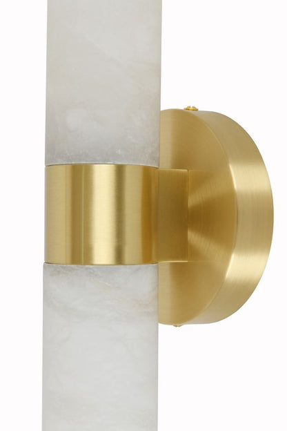 Luella 2 Light Brass Wall Sconce with Alabaster Shades
