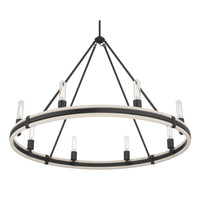 29'' Rovessa Matte Black 8 Light Chandelier