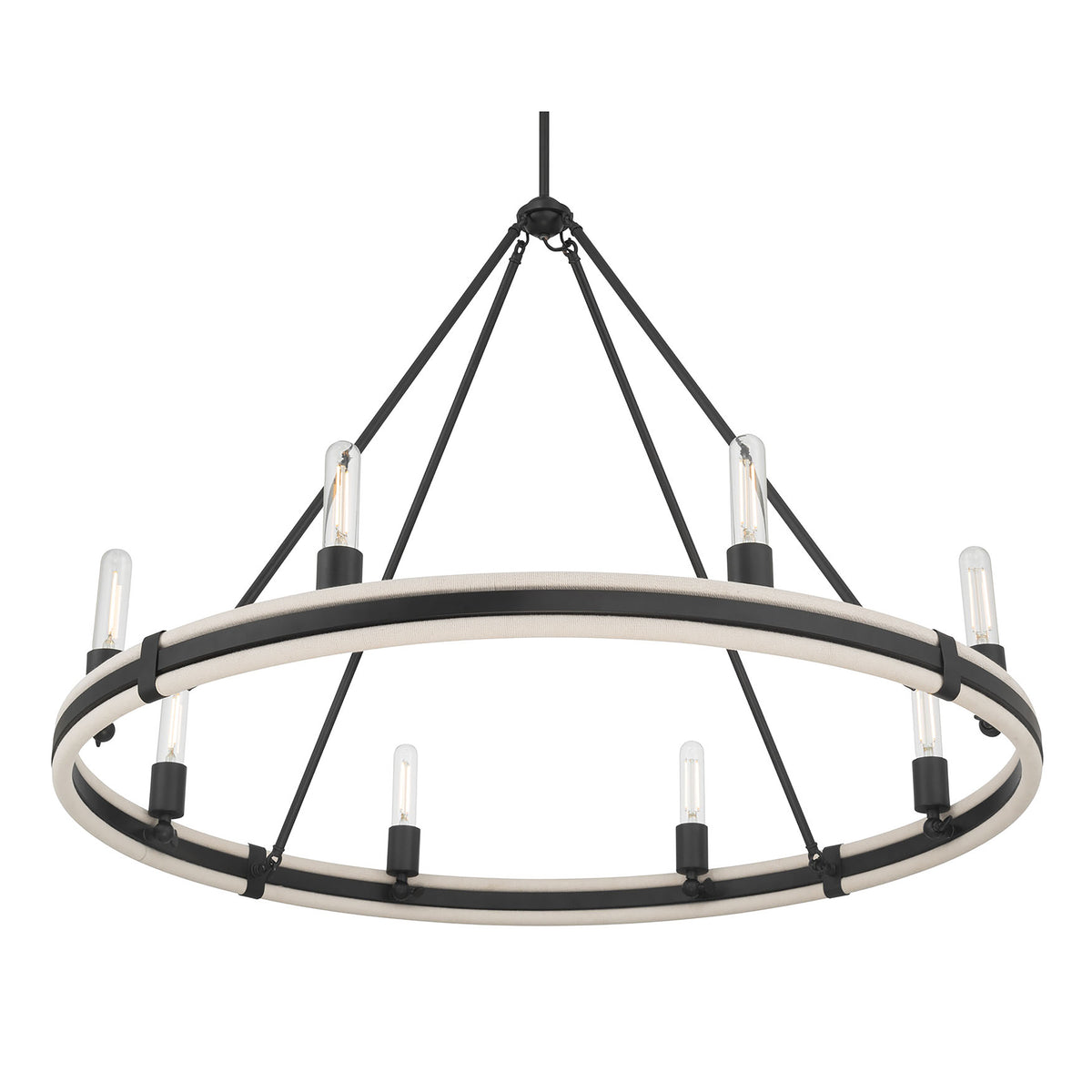 29'' Rovessa Matte Black 8 Light Chandelier