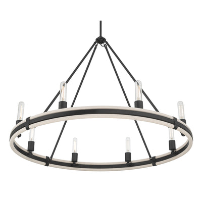 29'' Rovessa Matte Black 8 Light Chandelier