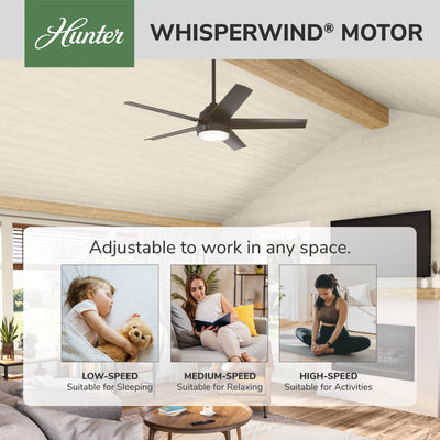 52 inch Skyflow Matte Bronze WeatherMax Indoor / Outdoor Ceiling Fan with LED Light Kit and Wall Control