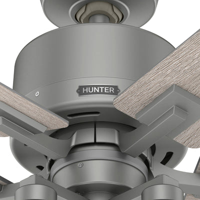 52 inch Techne Wi-Fi HunterExpress Matte Silver Ceiling Fan with LED Light Kit and Handheld Remote