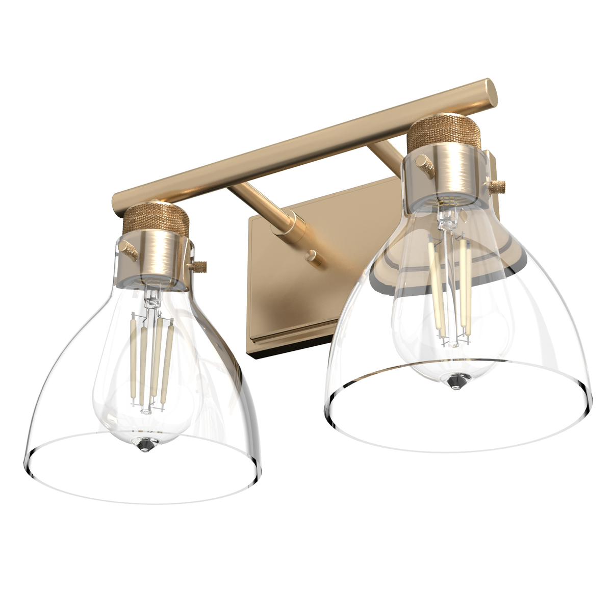 Van Nuys 14.75-inch 2-light Alturas Gold Vanity Light with Clear Glass