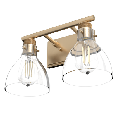Van Nuys 14.75-inch 2-light Alturas Gold Vanity Light with Clear Glass