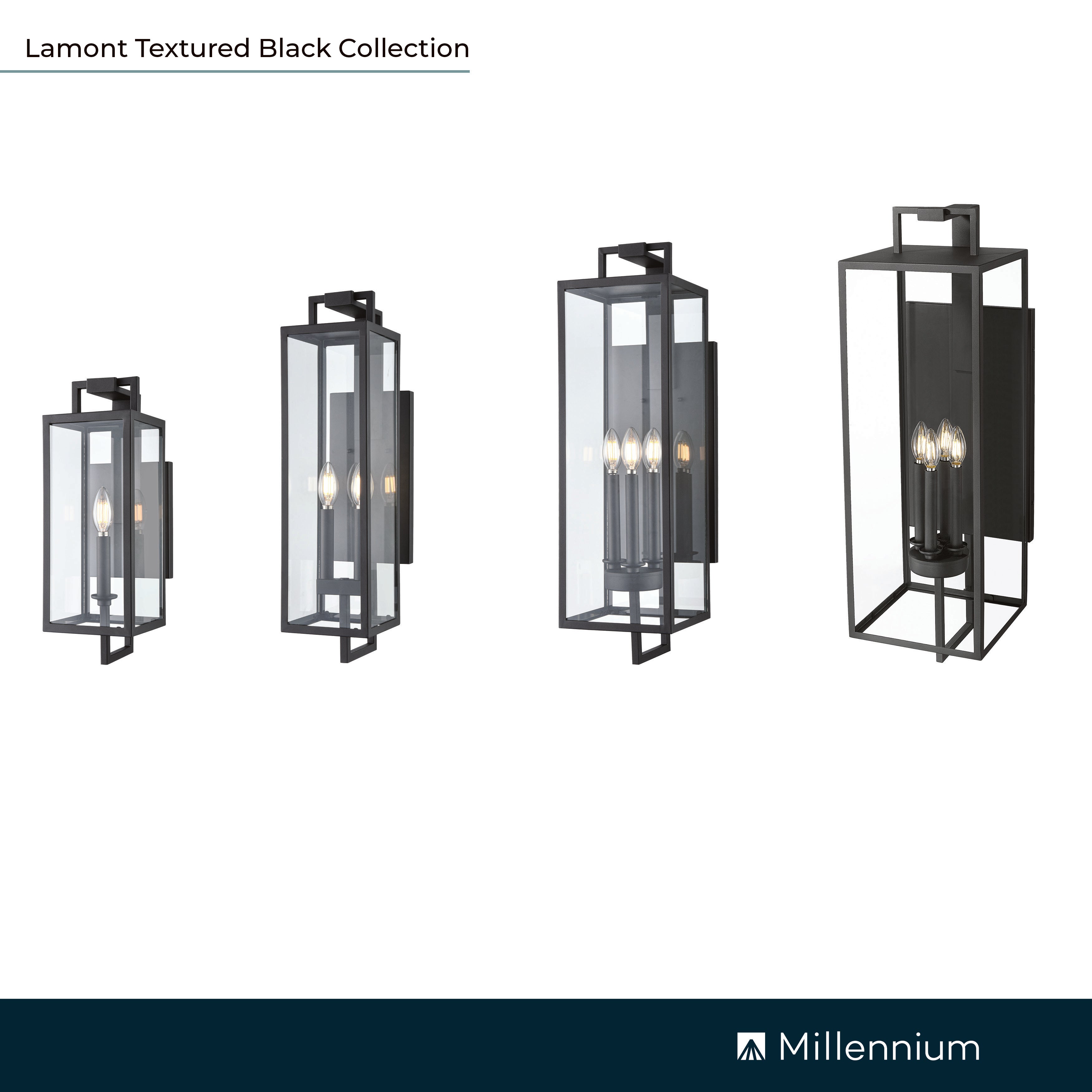 10'' Lamont Textured Black 4 Light Wall Sconce