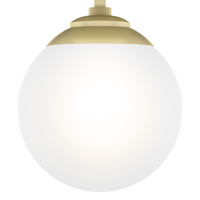 Hepburn 8-inch 1-light Modern Brass Semi-Flush Mount with Cased White Glass