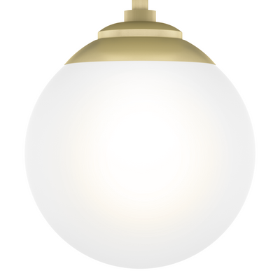 Hepburn 8-inch 1-light Modern Brass Semi-Flush Mount with Cased White Glass