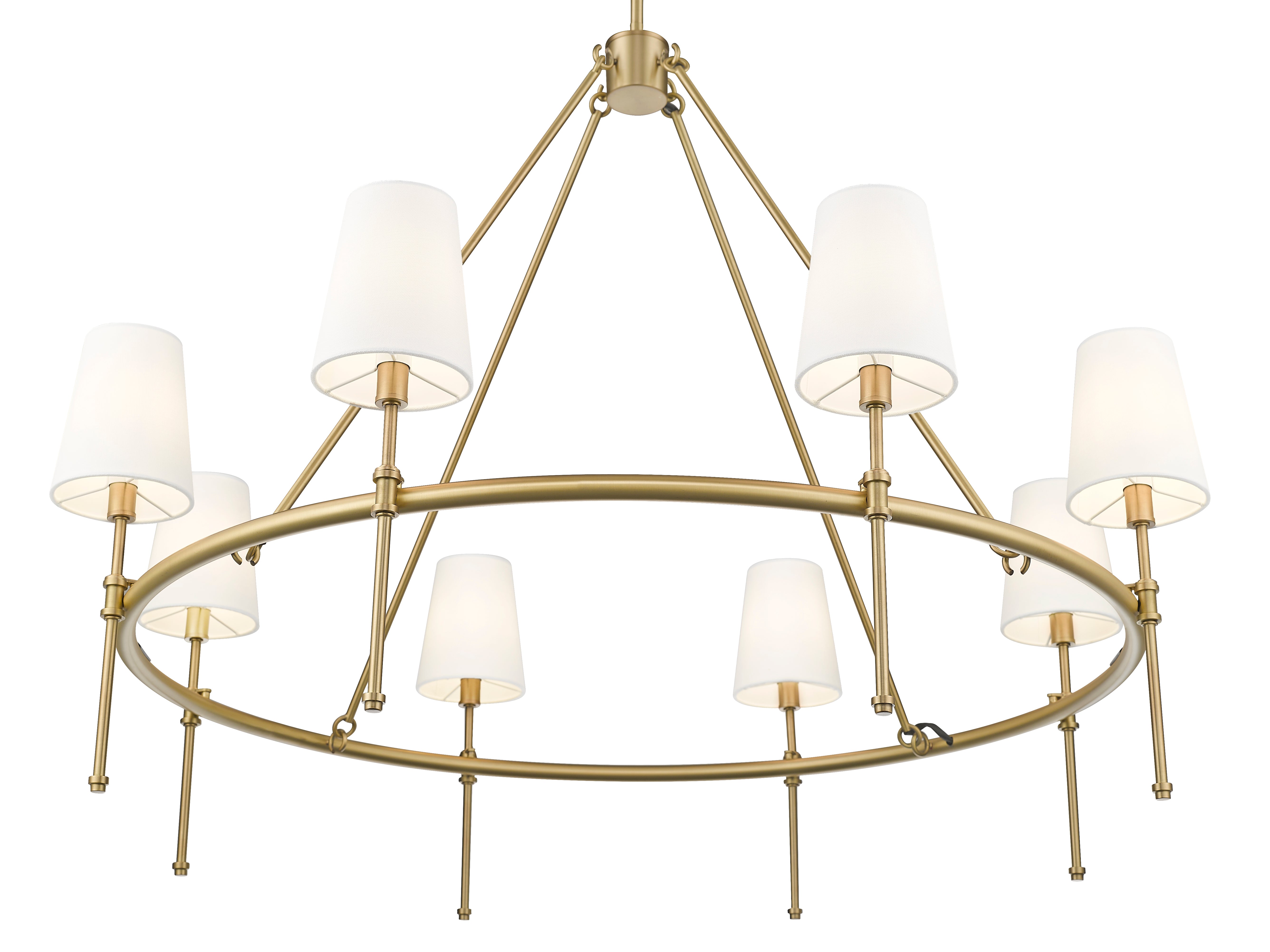 31.5'' Adorra Vintage Brass 8 Light Chandelier