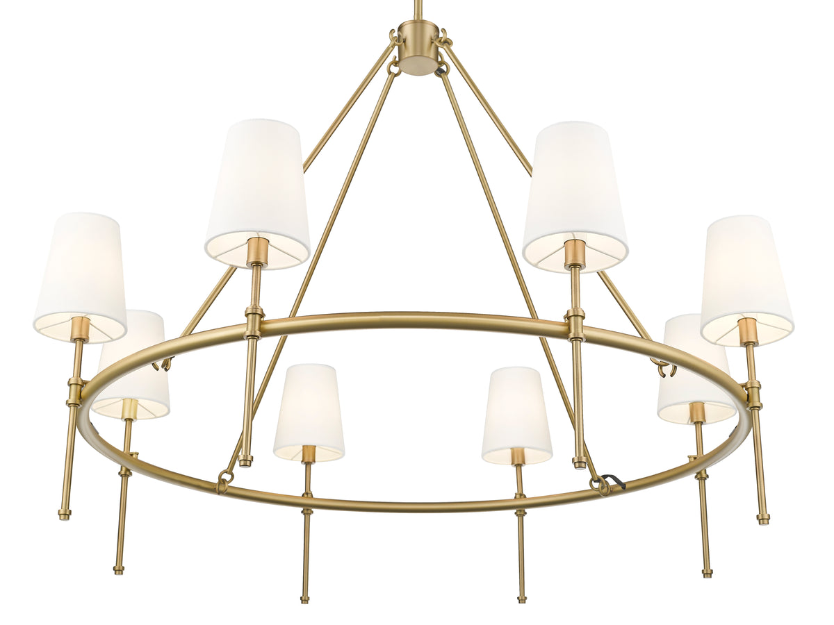 31.5'' Adorra Vintage Brass 8 Light Chandelier