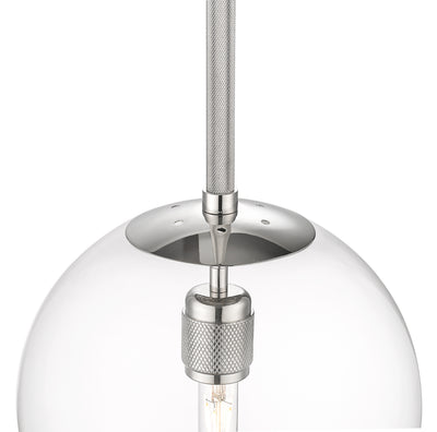 12-inch Kairo Polished Nickel 1-Light Clear Glass Pendant Light