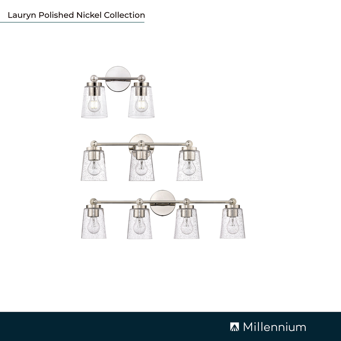 13.5'' Lauryn Polished Nickel 2 Light Bath Vanity