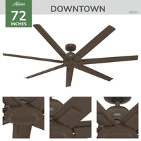 72 inch Downtown ENERGY STAR® Matte Bronze Damp Rated Ceiling Fan and Wall Control