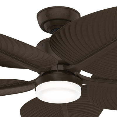 Casablanca 52 inch Coveview ENERGY STAR® Matte Bronze Damp Rated Ceiling Fan with LED Light Kit and Wall Control and Handheld Remote