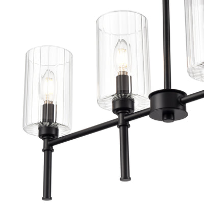 12'' Chastine Matte Black 5 Light Linear Chandelier
