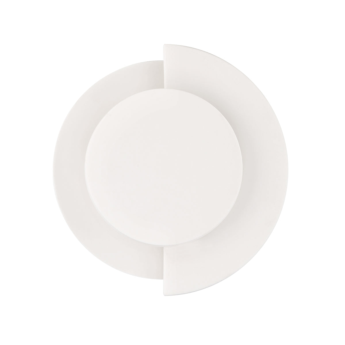 Opaline Crest 8-inch 1-light Matte White Ceramic and Luxe Gold 2500K LED Wall Sconce with Matte White Ceramic Shade