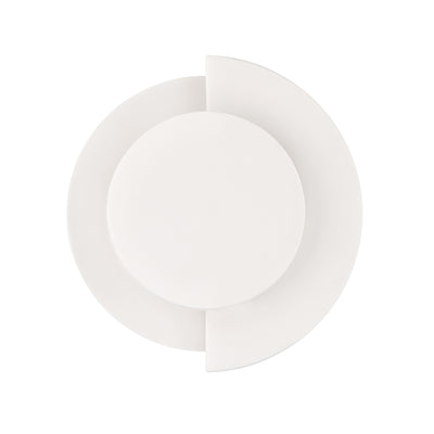 Opaline Crest 8-inch 1-light Matte White Ceramic and Luxe Gold 2500K LED Wall Sconce with Matte White Ceramic Shade