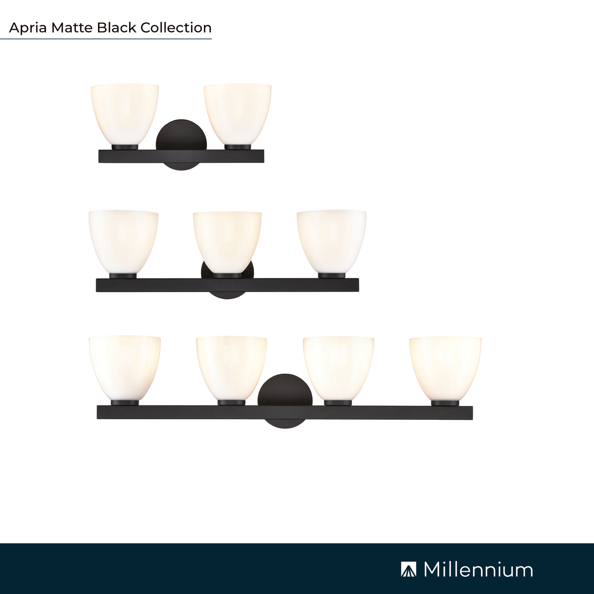 33'' Apria Matte Black 4 Light Bath Vanity