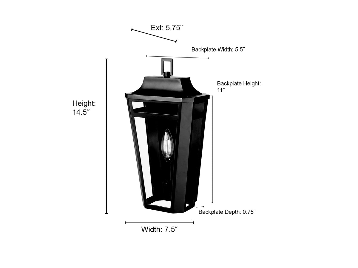 7.5'' Sumerlin Powder Coated Black 1 Light Wall Sconce