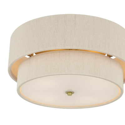 8'' Helbert Vintage Brass 4 Light Flush Mount