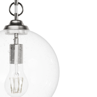 High Oaks 9.75-inch 1-light Brushed Nickel Globe Pendant with Clear Seeded Glass