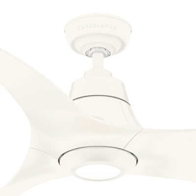 Casablanca 60 inch Stingray ENERGY STAR® Matte White Damp Rated Ceiling Fan with LED Light Kit and Handheld Remote