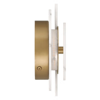 Opaline Crest 8-inch 1-light Cast Alabaster and Luxe Gold 2500K LED Wall Sconce with Cast Alabaster Resin Shade