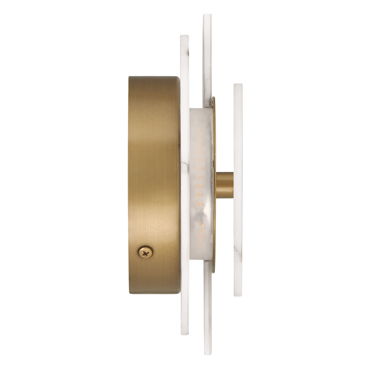 Opaline Crest 8-inch 1-light Cast Alabaster and Luxe Gold 2500K LED Wall Sconce with Cast Alabaster Resin Shade