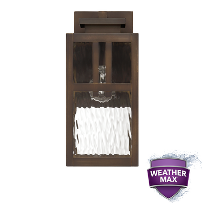 Aspenbrook 14-inch 1-light Matte Bronze Outdoor Wall Light with Water Glass