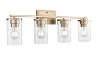 27.75-inch Verlana Modern Gold 4-Light Clear Glass Bathroom Vanity Light