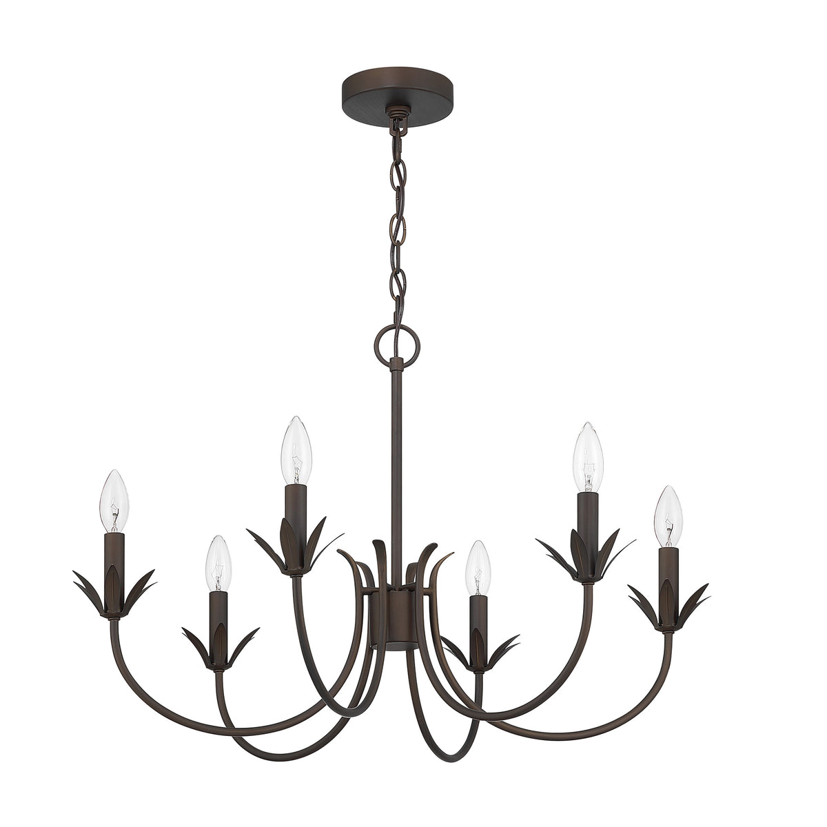 Junie Bud 28-inch 6-light Matte Bronze Chandelier