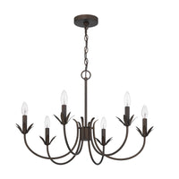 Junie Bud 28-inch 6-light Matte Bronze Chandelier