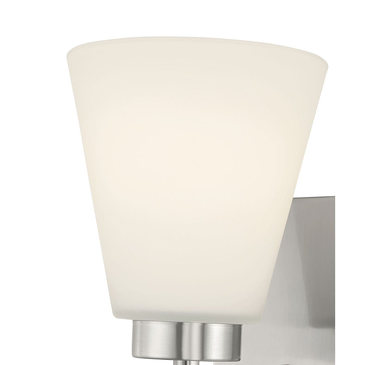 6.75-inch Strayhan Brushed Nickel 1-Light White Frosted Glass Wall Sconce