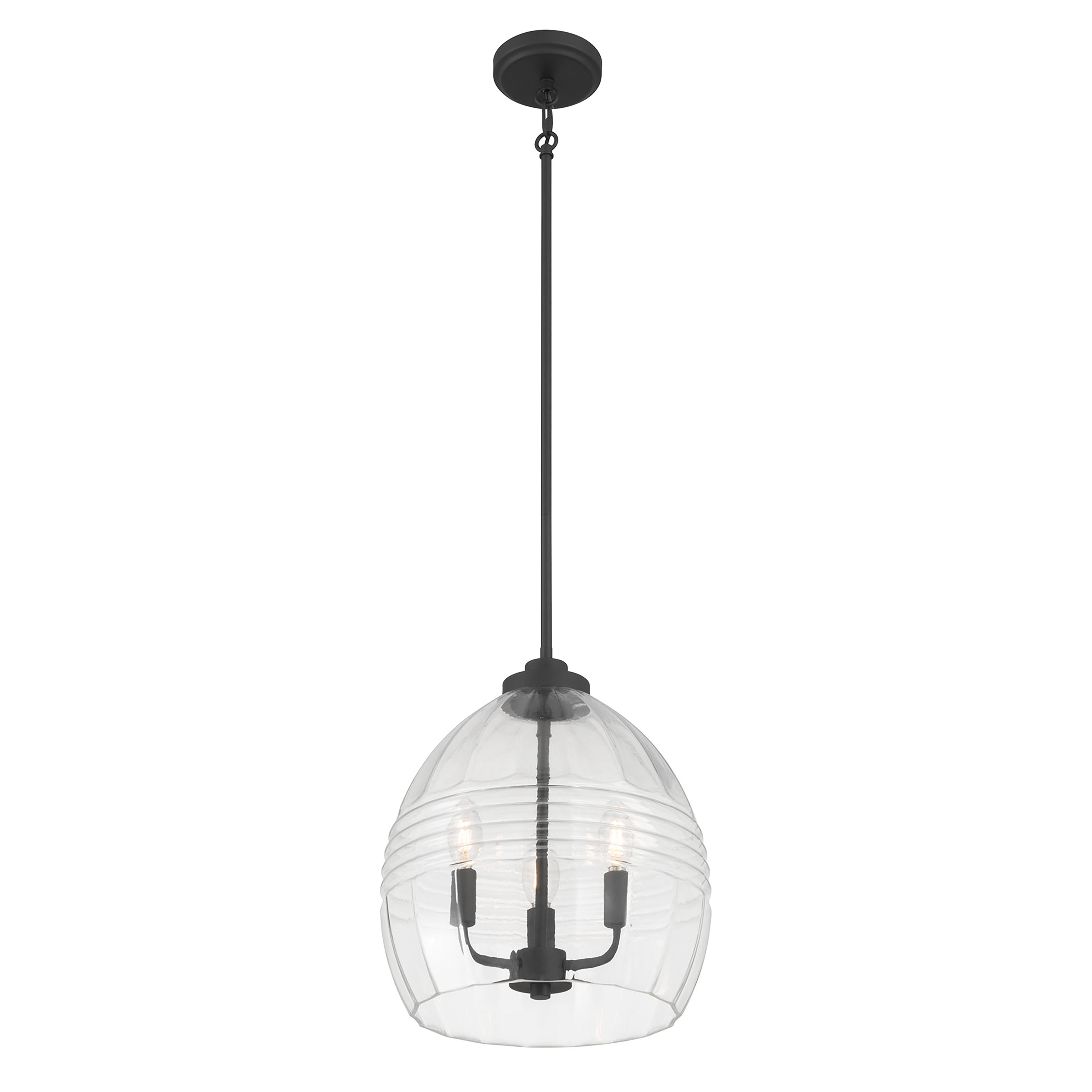 15.25'' Miravelle Matte Black 3 Light Pendant