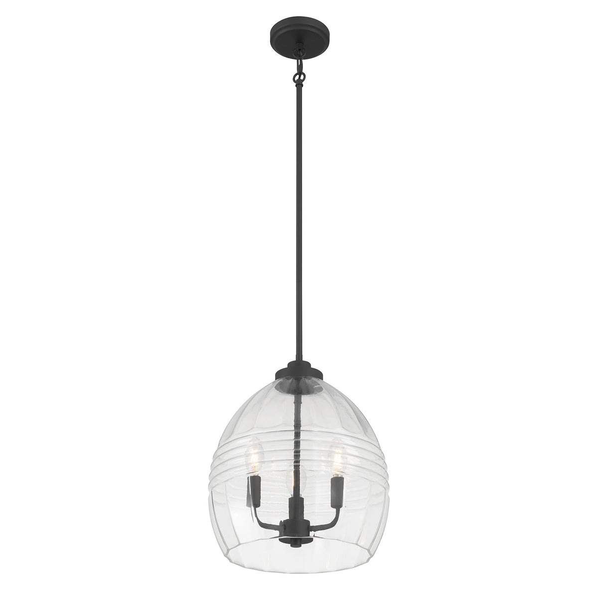 15.25'' Miravelle Matte Black 3 Light Pendant