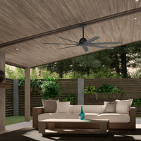 72 inch Downtown ENERGY STAR® Matte Black Damp Rated Ceiling Fan and Wall Control