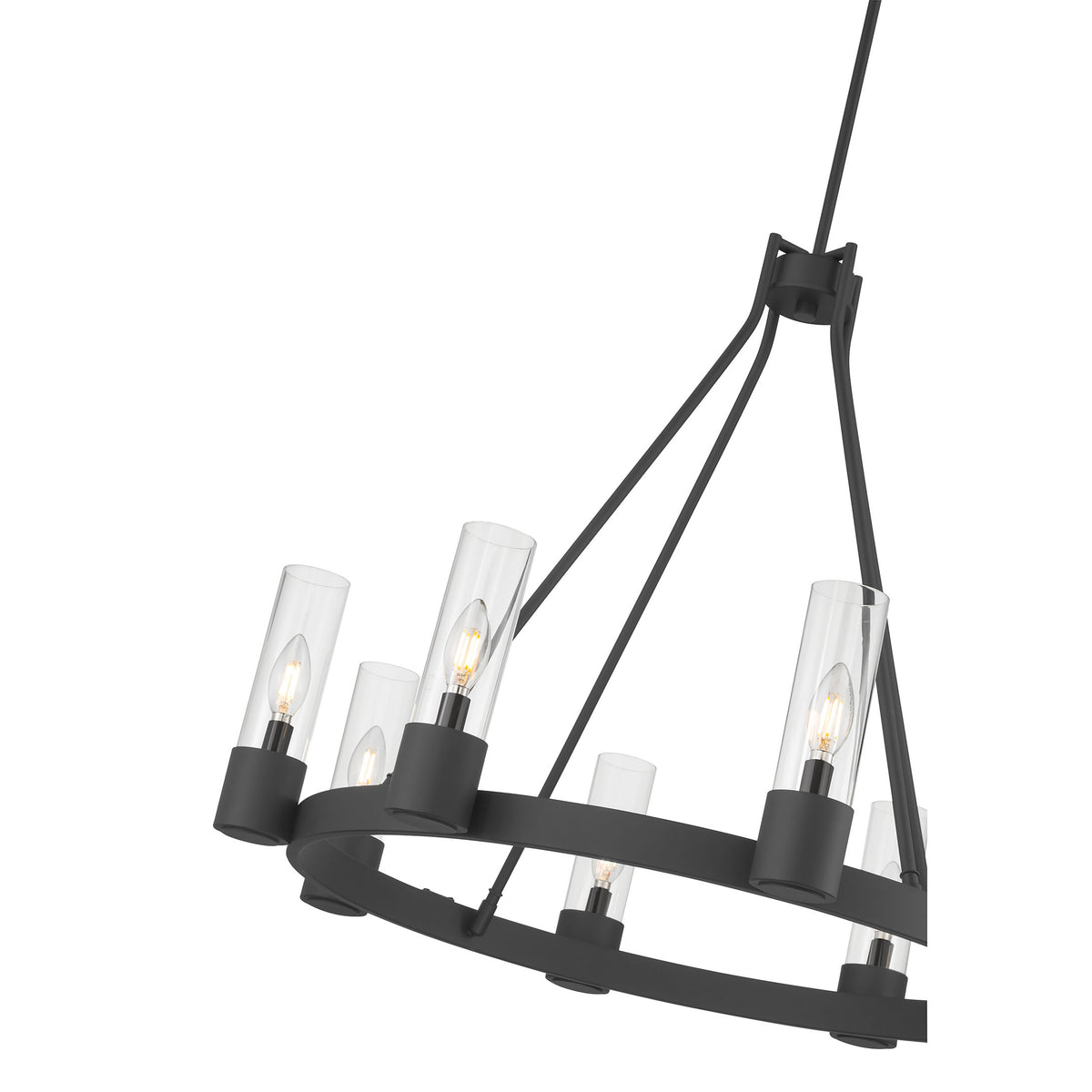 26.25'' Evandrel Matte Black 8 Light Chandelier