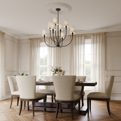 38.25'' Mairbourne Matte Black 8 Light Chandelier